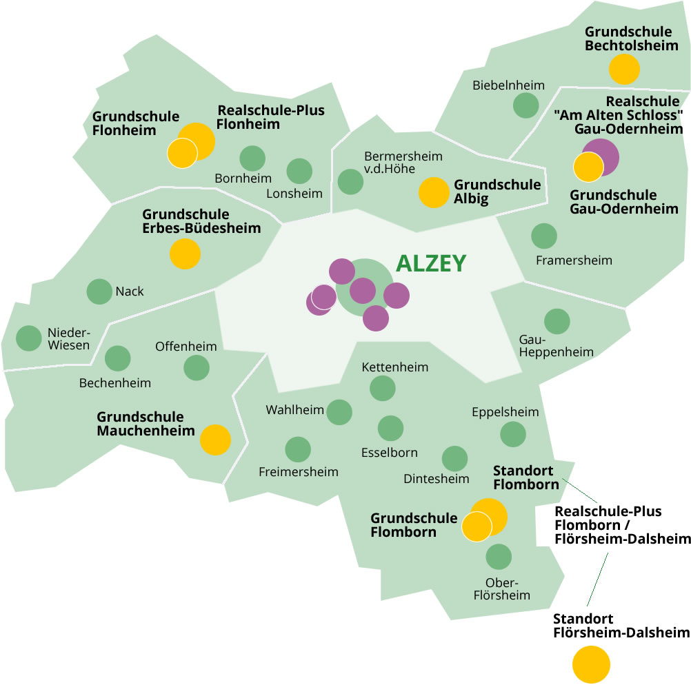 Karte der Verbandsgemeinde Alzey-Land